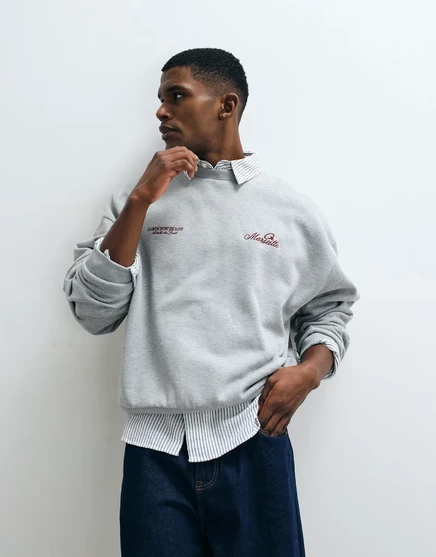 Мужская толстовка ASOS Design оверсайз, серый меланж