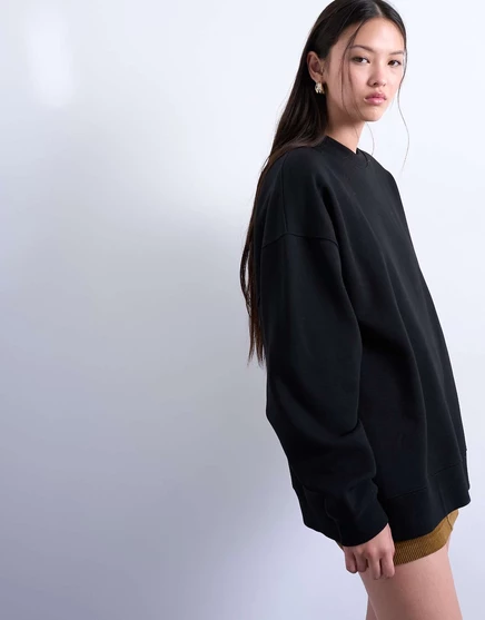 Удлиненная толстовка Topshop черного цвета black