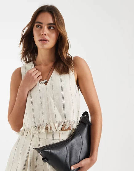 Женский топ ASOS Design Tailored с бахромой, полоска