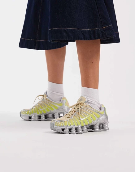 Кроссовки Nike Shox TL Fade серого и зеленого цветов mid green