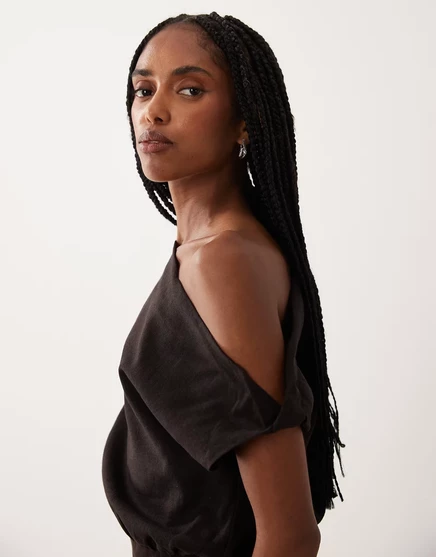 Топ Supre Winslow с открытыми плечами коричневого цвета Bronx brown