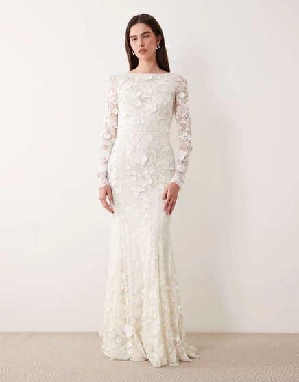 Женское макси-свадебное платье ASOS Design, слоновая кость