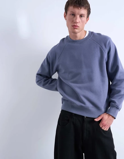 Облегающая толстовка-реглан Topman темно-синего цвета blue