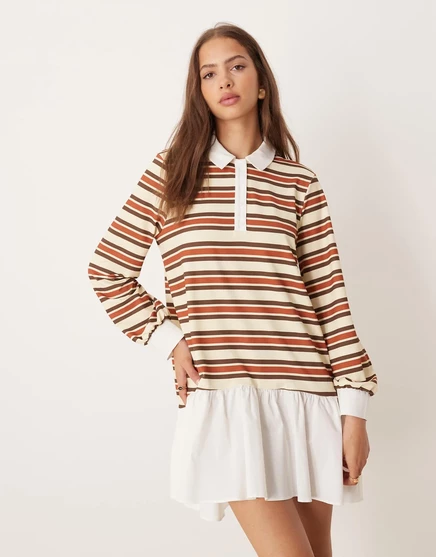 Женское мини-платье ASOS Design поло, разноцветное