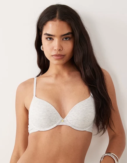 Женский бюстгальтер ASOS Design формованный, меланж-серый