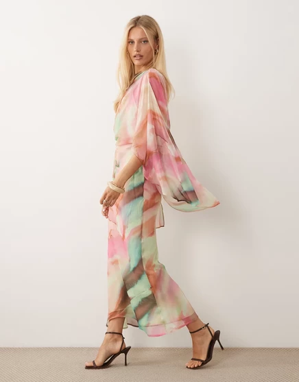 Женское мидакси-платье ASOS Design с кейпом, разноцветное