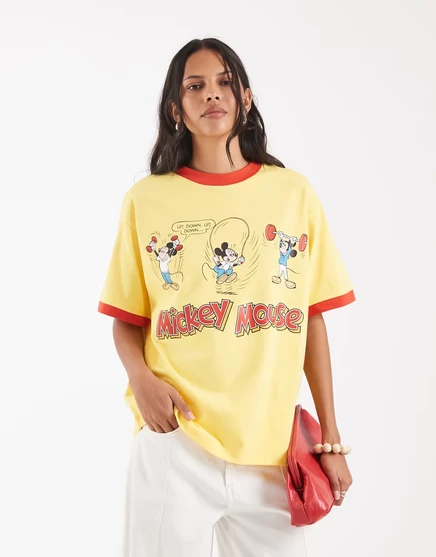 Женская футболка ASOS Design Disney оверсайз, желтая
