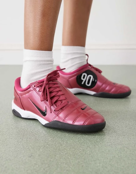 Кроссовки Nike T90 красного цвета с металлическим отливом red
