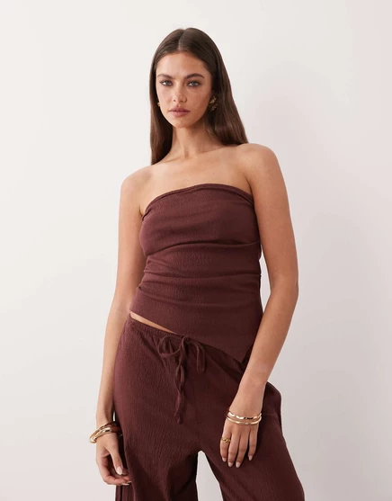 Женский бандо ASOS Design mix & match из хлопка, шоколадный