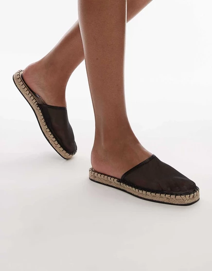 Черные шлепанцы-эспадрильи Topshop Harry black