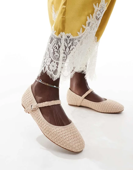 Широкие балетки mary jane  raffia