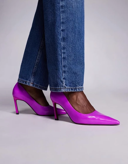 Туфли-лодочки на среднем каблуке ASOS DESIGN Shore ярко-фиолетового цвета electric purple