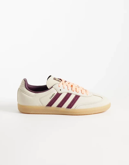 Женские кеды adidas Originals Samba OG, бело-бордовые