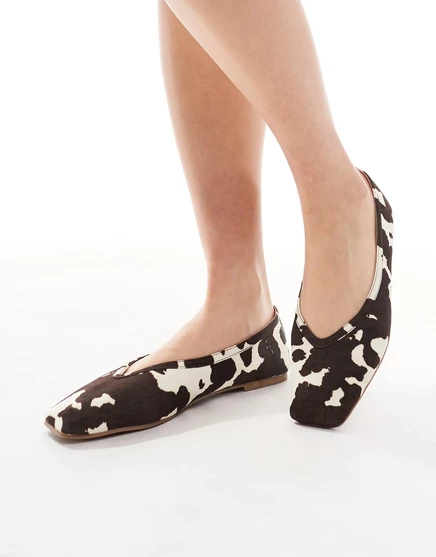 Балетки RAID Maryana с квадратным носком  cow print