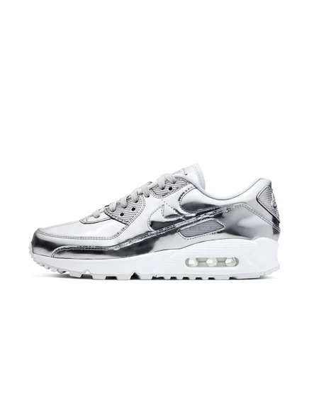 Кроссовки Nike Air Max 90 серебристого цвета с металлическим отливом