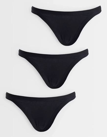 Женские трусы-танга ASOS Design Pippa, 3 шт., черные