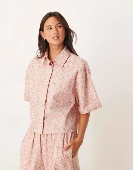 Рубашка из ткани ASOS DESIGN mix &match с винтажным цветочным принтом ditsy print