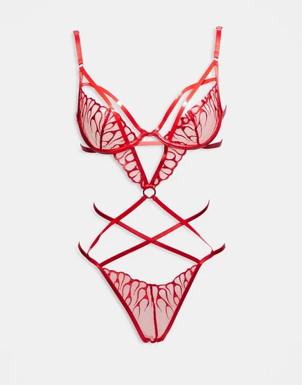Красное боди с открытой промежностью Ann Summers 