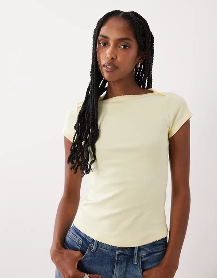 Женский топ ASOS Design с фигурным краем, жёлтый