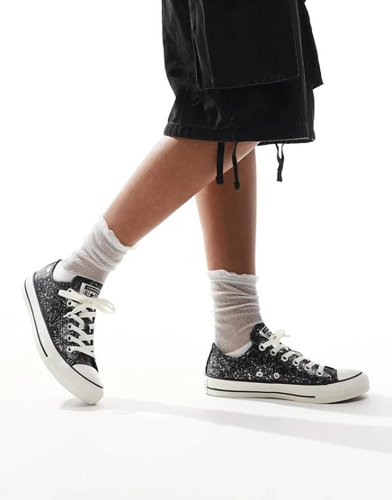 Кроссовки Converse Chuck Taylor All Star с блестками, черные