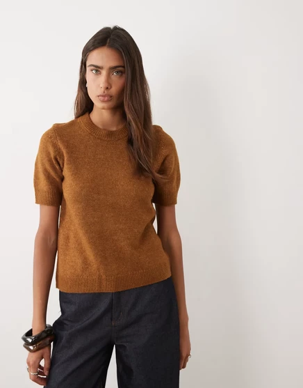 Детская футболка ASOS DESIGN из полушерстяной смеси цвета имбирь ginger