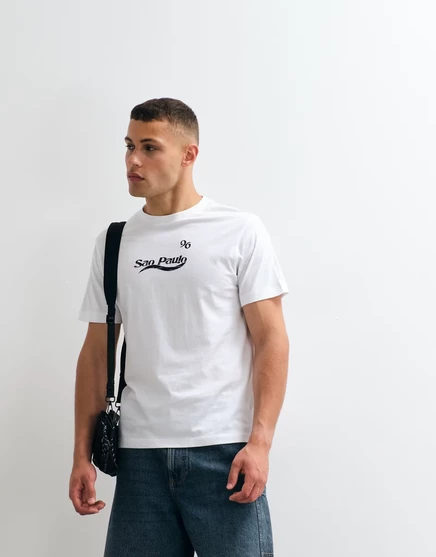 Мужская футболка ASOS Design Sao Paulo с принтом, белая