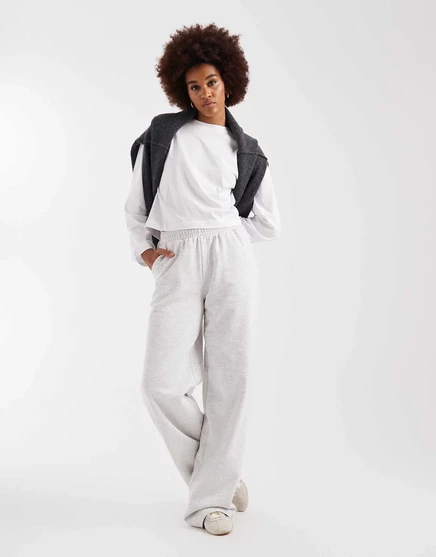 Дизайнерские спортивные брюки ASOS с широкими штанинами и кисточкой на спине из ледяного вереска ice marl