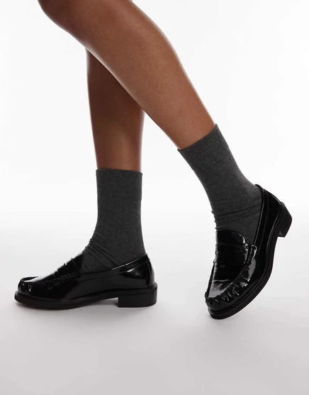 Женские лоферы Topshop Carter со сборкой, черные