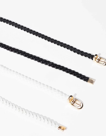 ASOS DESIGN - 2 комплекта плетеного узкого пояса на талии и бедрах multi