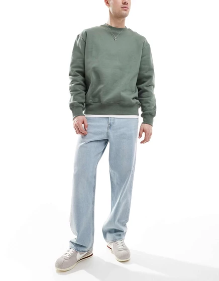 Мешковатые жесткие джинсы Jack &Jones Alex светло-голубого цвета с эффектом стирки blue denim