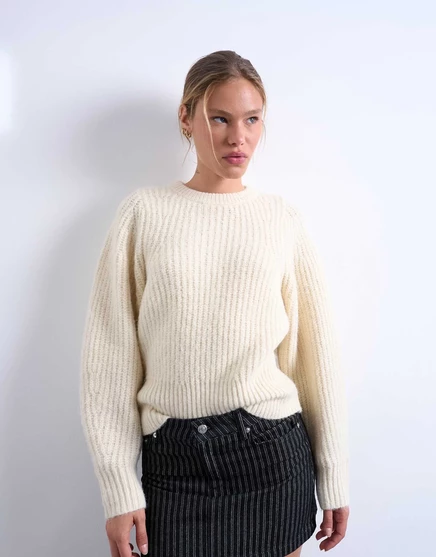 Женский джемпер TopShop с округлыми рукавами, слоновая кость