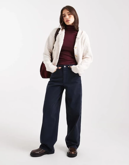 Мешковатые джинсы Miss Selfridge Femme темно-синего цвета - часть комплекта navy