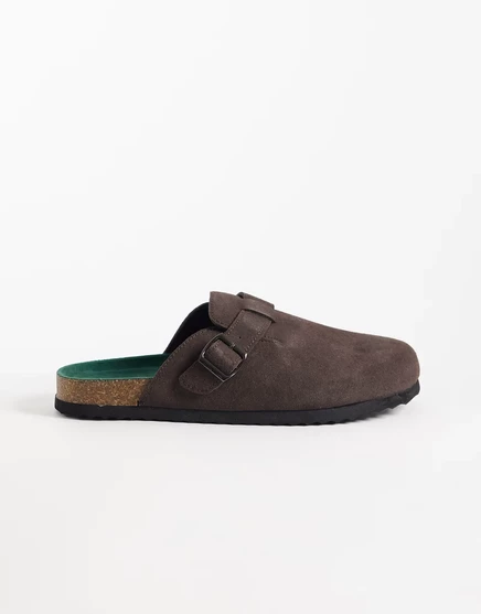Мужские сабо Only & Sons из искусственной замши с пряжкой, шоколадные