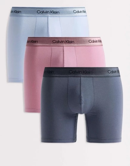 Мужские трусы-боксеры Calvin Klein Icon Cotton Stretch, 3 шт., серый/голубой/лиловый