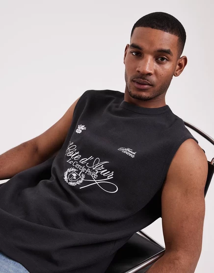Мужская майка ASOS Design оверсайз с футбольным принтом, антрацитовая