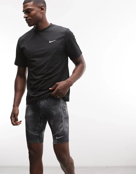 Мужские плотные шорты Nike Running Dri-FIT с принтом, черные