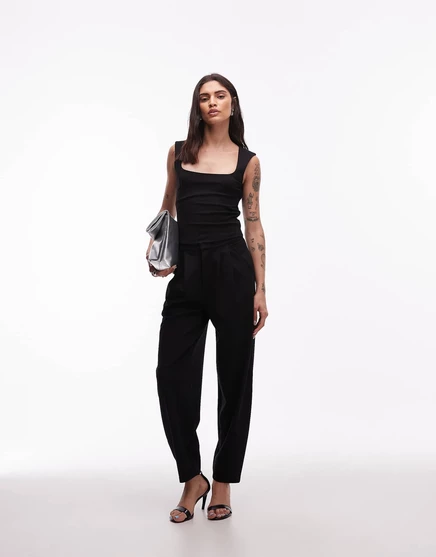 Брюки-бананы ASOS DESIGN ponte черного цвета - часть комплекта black