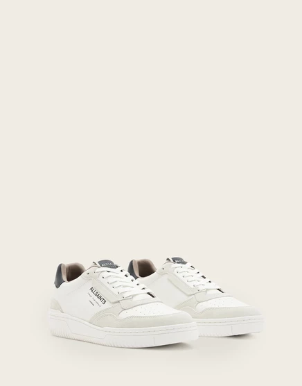 Кроссовки с логотипом AllSaints Regan из кожи Реган с низким берцем белого цвета chalk white/black