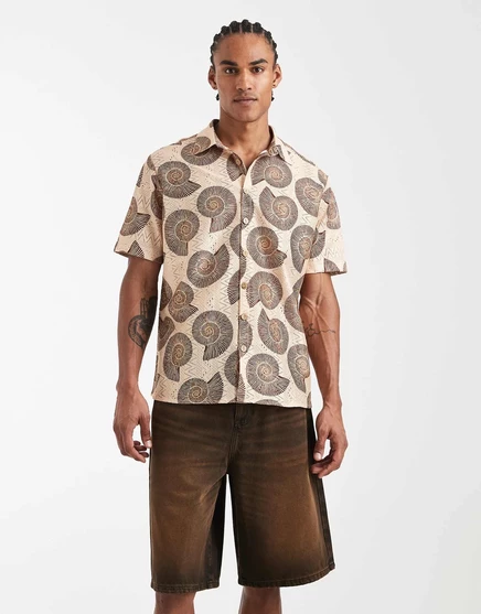 Мужские джинсовые шорты ASOS Design с эффектом стирки, коричневые