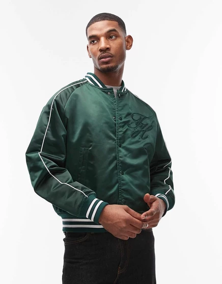 Мужская нейлоновая куртка в стиле varsity Tommy Hilfiger, темно-зеленая