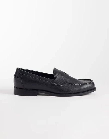 Мужские лоферы ASOS Design penny из искусственной кожи, черные