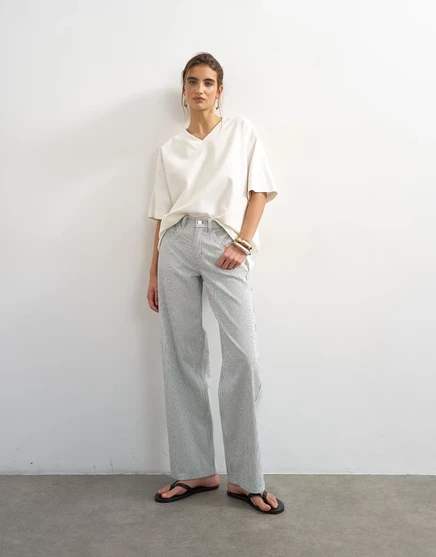 Женские джинсы Topshop Cinch, в сине-белую полоску