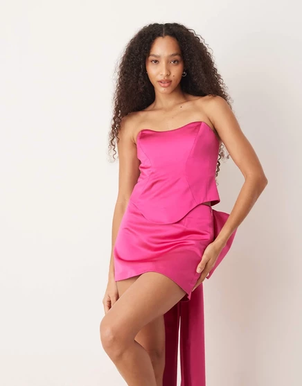 Корсетный топ с отделкой по швам от ASOS DESIGN пурпурного цвета - часть комплекта magenta