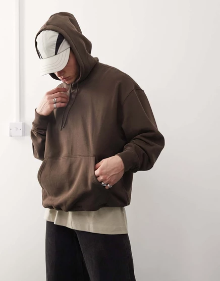 Коричневый оверсайз-худи Weekday brown