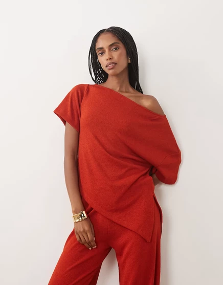 Женский комплект ASOS DESIGN вязаный крючком, бордовый