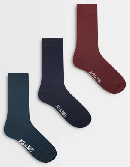 Мужские носки Jack & Jones, 3 пары, красный/темно-синий/зеленый