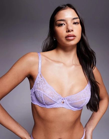 Женский бюстгальтер Boux Avenue Gracie balconette, лиловый