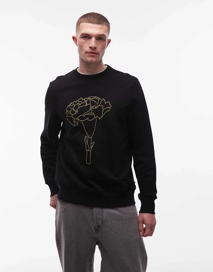 Толстовка с цветочным принтом PS Paul Smith черного цвета black