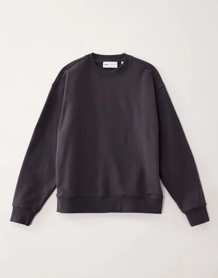 Фирменная толстовка ASOS COLLECTIVE AC-T-2571 с круглым вырезом в тяжелом весе цвета древесного угля black hole