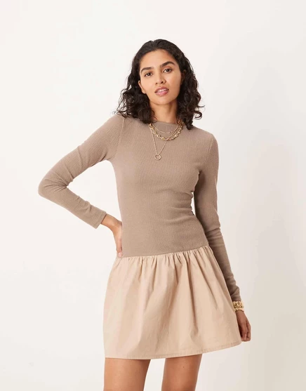 Женское платье ASOS Design миди, открытая спина, бежевое